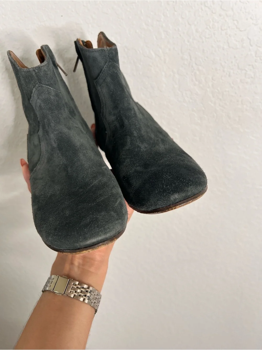 ISABEL MARANT Dicker Suede Cowboy Ankle Boots Women Size 5 Western Bootie